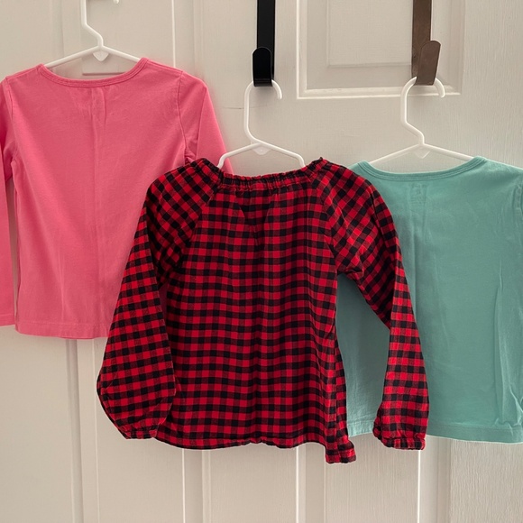 Lot of 3 Long Sleeve Shirts Tops Girls Size 4T Carters - Picture 2 of 9